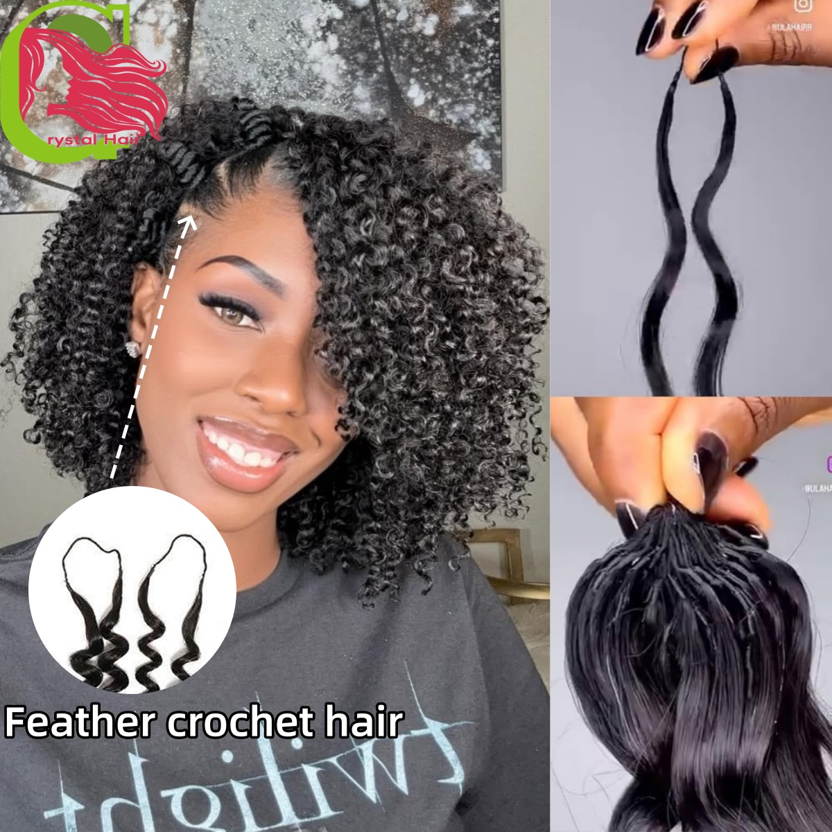 Hair Care Indian - وصلات شعر برازيلي طبيعي مجعد 12A،