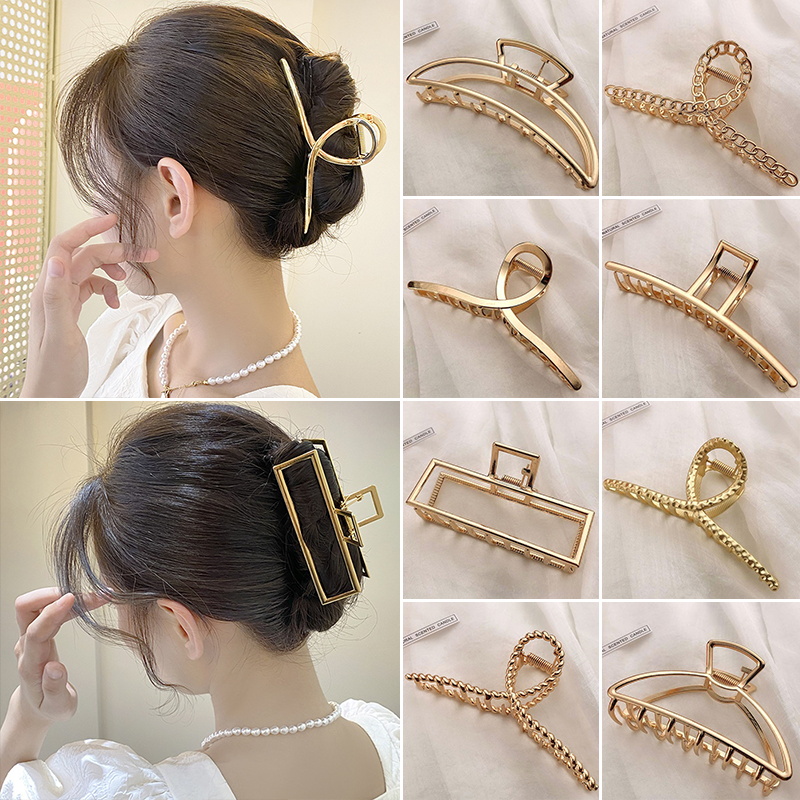 Hair Clip Claw Large - مشبك شعر معدني أنيق للنساء لون