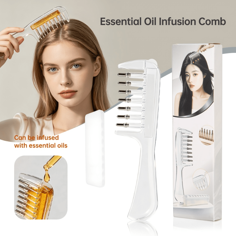 Hair Growth Serum Oil - مشط شعر شفاف لتطبيق الزيوت العطرية،