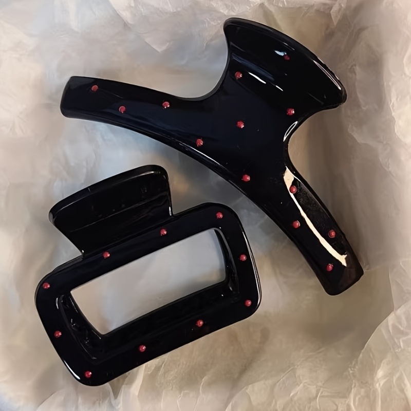 Hair Clip Claw Large - قطعتان من مشابك الشعر المربعة اللامعة