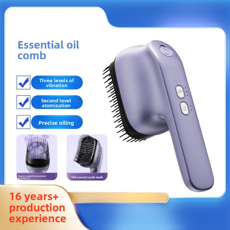 Hair Care Essential Oil Atomizing - مشط تدليك كهربائي بالزيوت العطرية مع