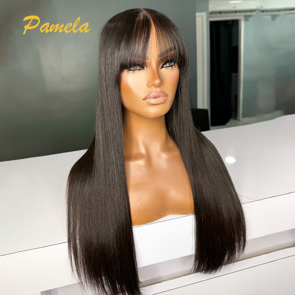 Lace Front Wig - شعر بشري برازيلي مُقطّع مسبقًا ومستقيم
