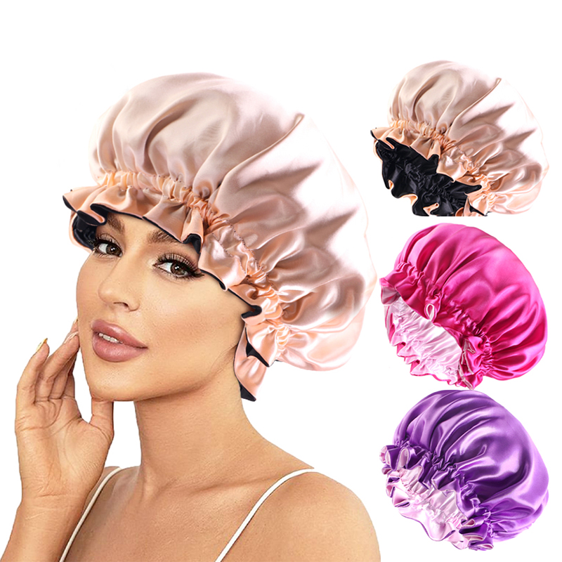 جديد الصلبة مطاطا طبقة مزدوجة  - مراجعة Satin Hair Bonnet وسعره