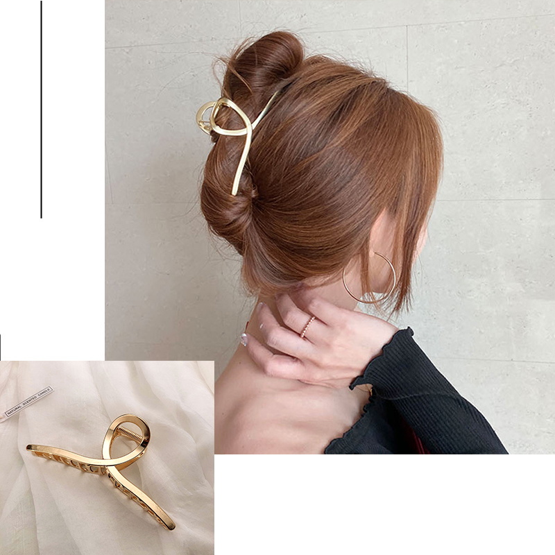 مشبك شعر معدني أنيق للنساء لون - مراجعة Hair Clip Claw Large وسعره