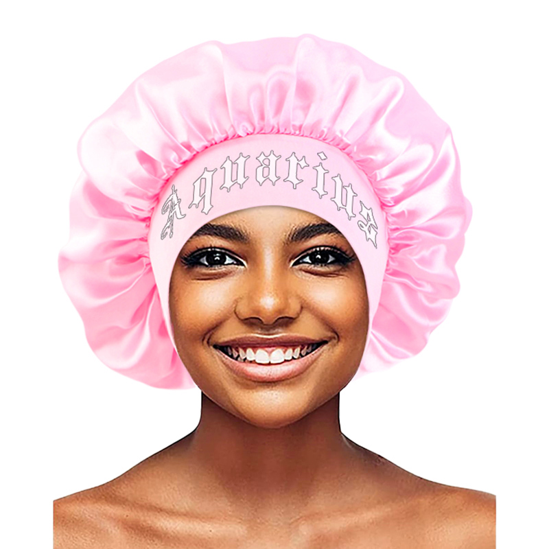 جديد 12 زودياك بلون قبعة النوم - مراجعة Satin Hair Bonnet وسعره