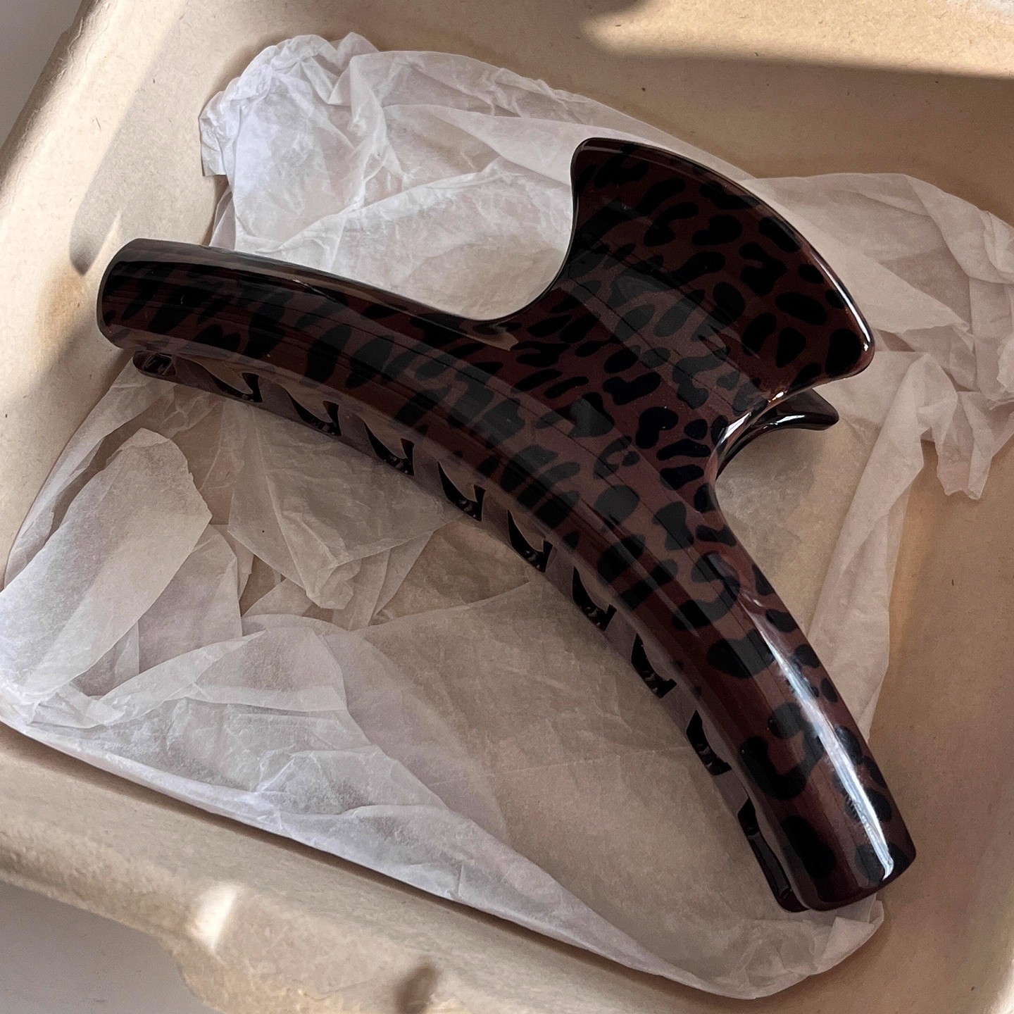 2 قطعة ليوبارد خمر طباعة قوس ا - مراجعة Hair Clip Claw Large وسعره