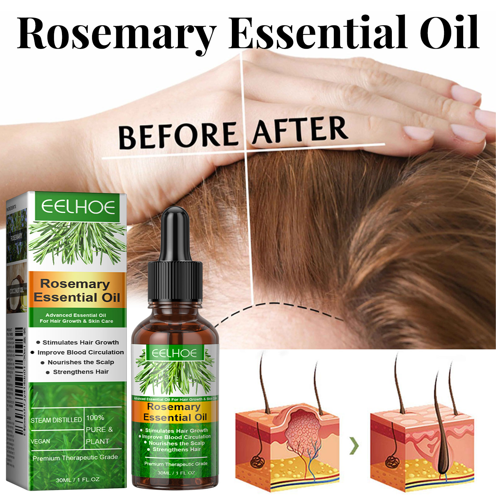 مصل نمو الشعر مجموعة العناية ب - مراجعة Hair Care Essential Oil Atomizing وسعره