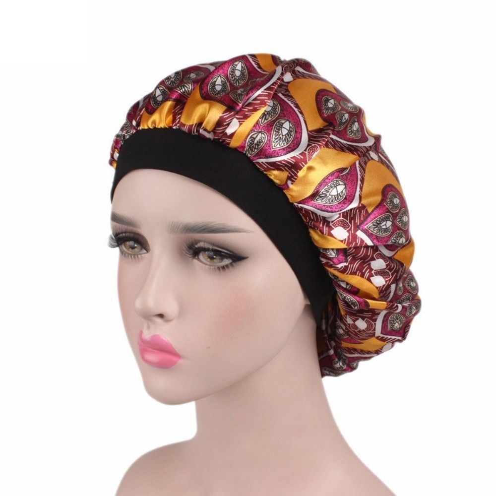 قبعة نوم من الساتان بنقشة زهور - مراجعة Satin Hair Bonnet وسعره