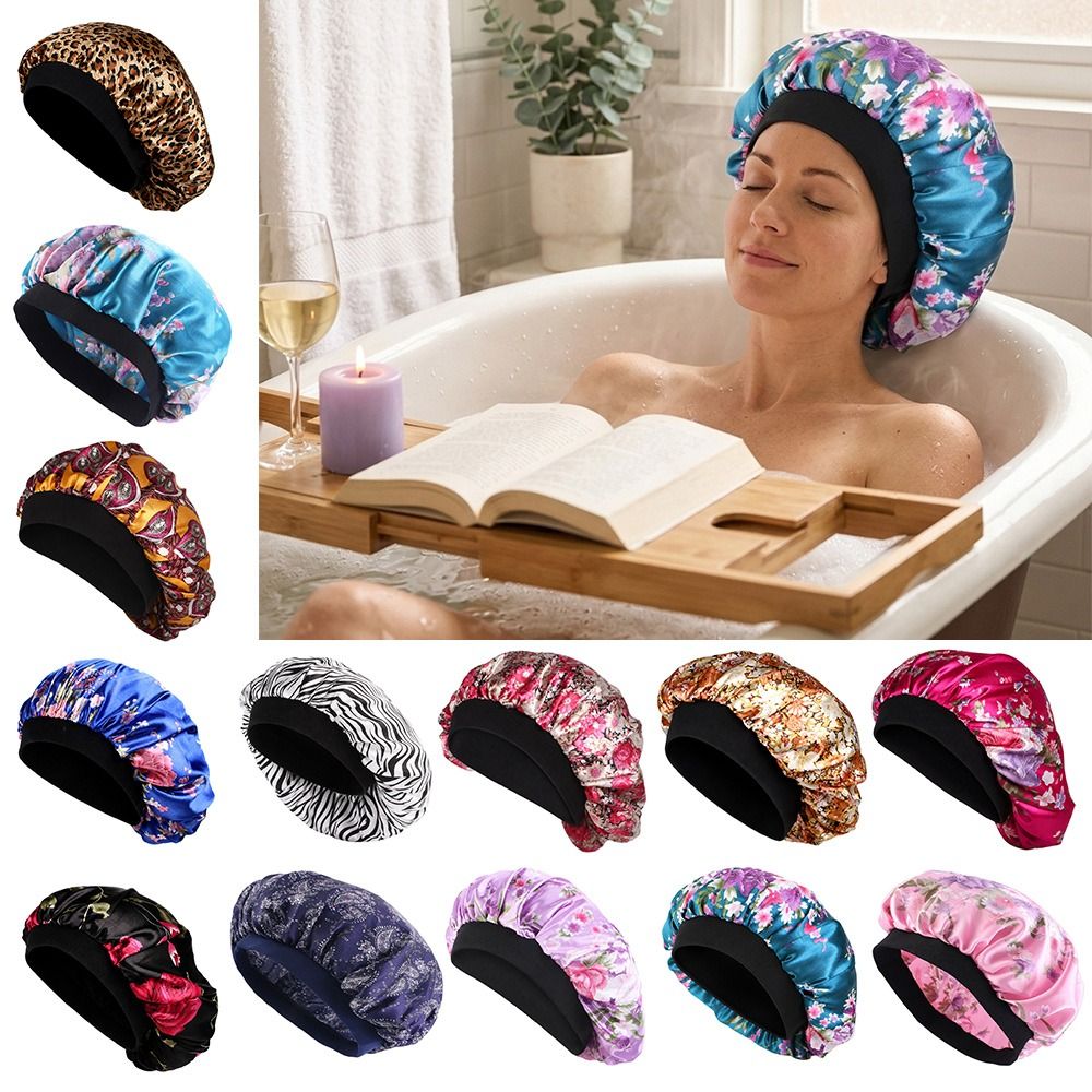 قبعة نوم من الساتان بنقشة زهور - مراجعة Satin Hair Bonnet وسعره