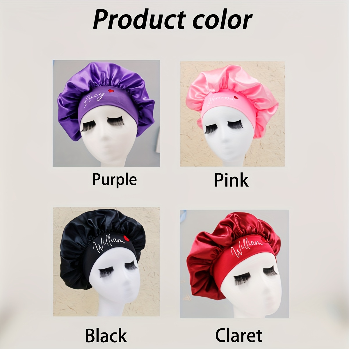 قبعة نوم ساتان مخصصة بالاسم، غ - مراجعة Satin Hair Bonnet وسعره
