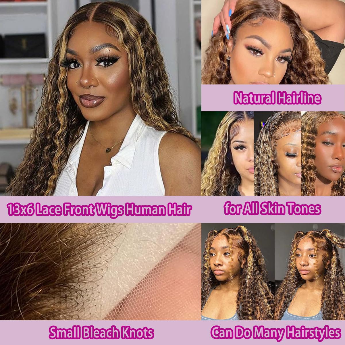 36 بوصة موجة عميقة P4/27 تسليط - مراجعة Lace Front Wig وسعره
