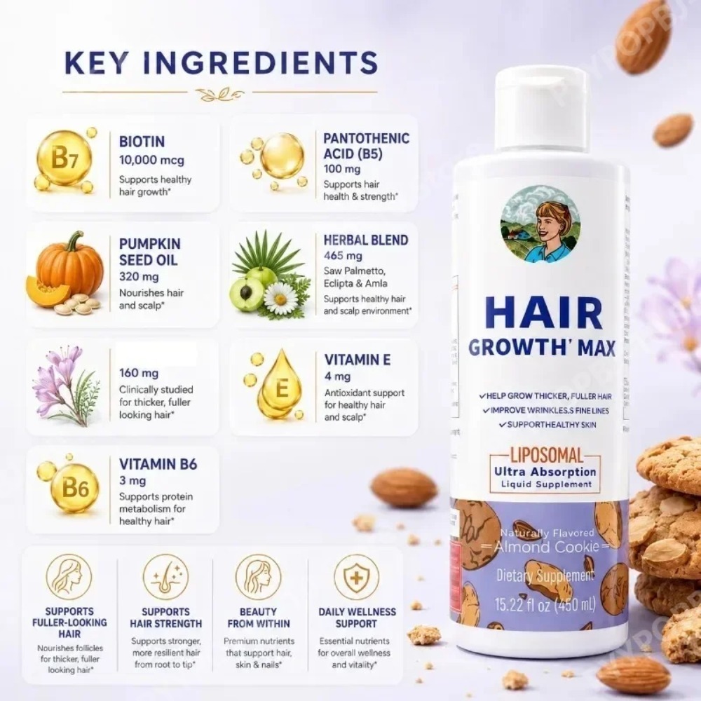 سائل نمو الشعر بالليبوسومات، م - مراجعة Hair Growth Serum Oil وسعره